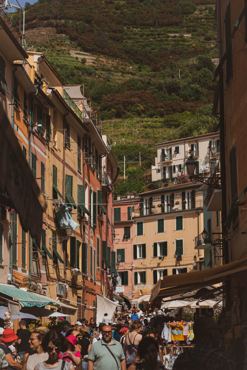 Cinque Terre Crowded Streets of Vernazza