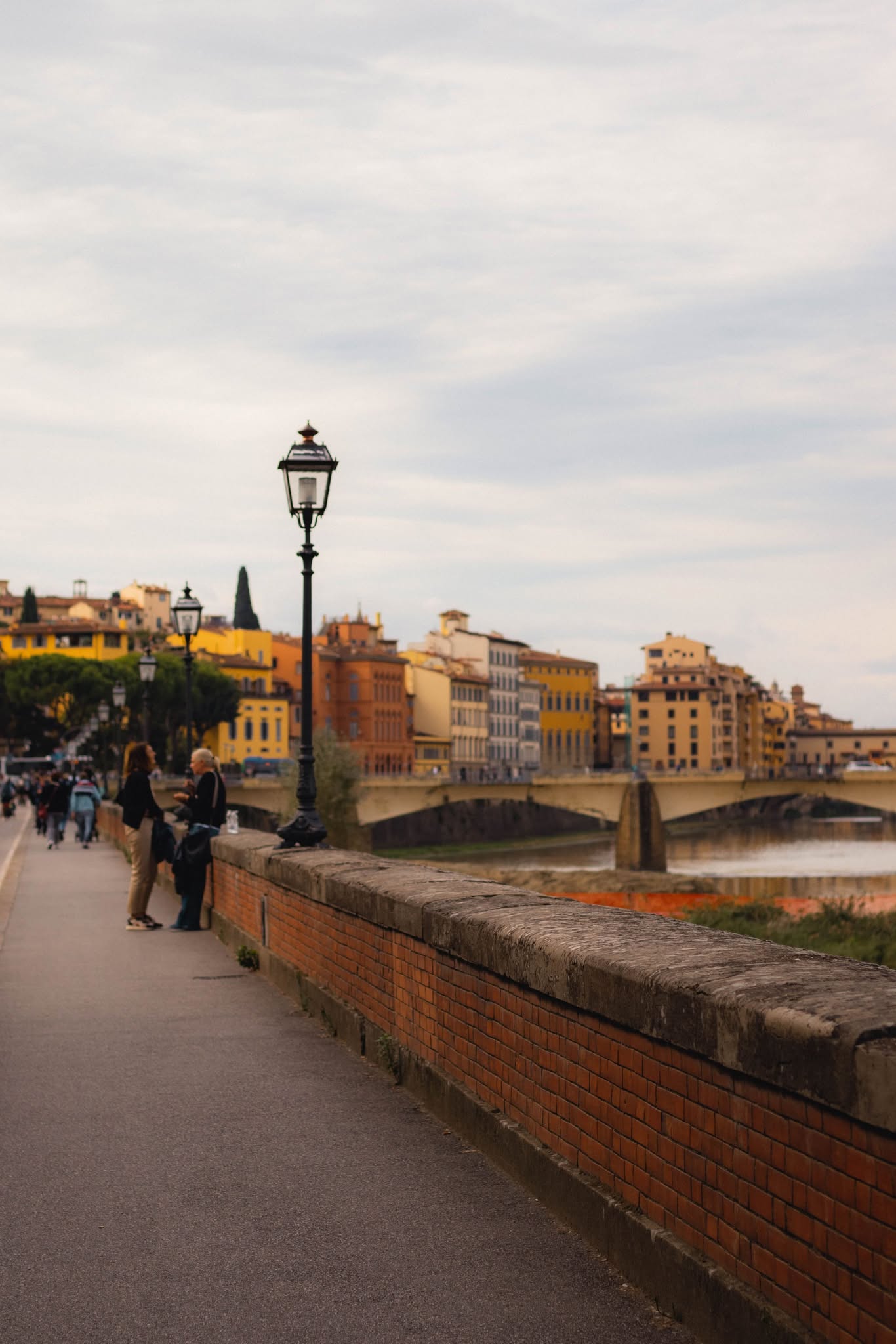 Bustling market street in Florence
