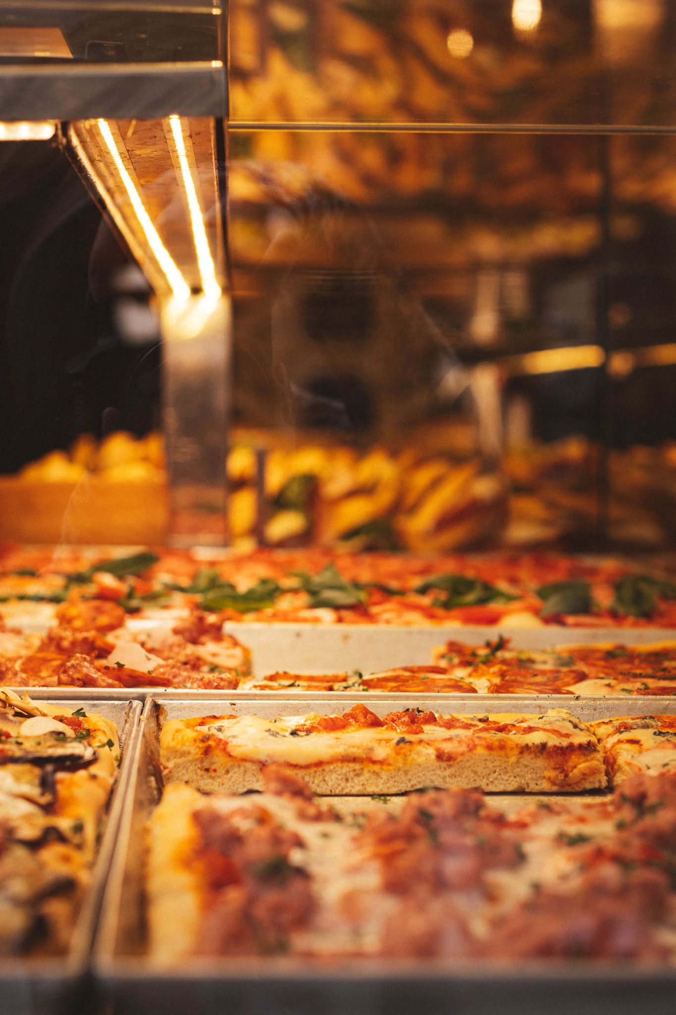 Pieces of focaccia on the streets of florence