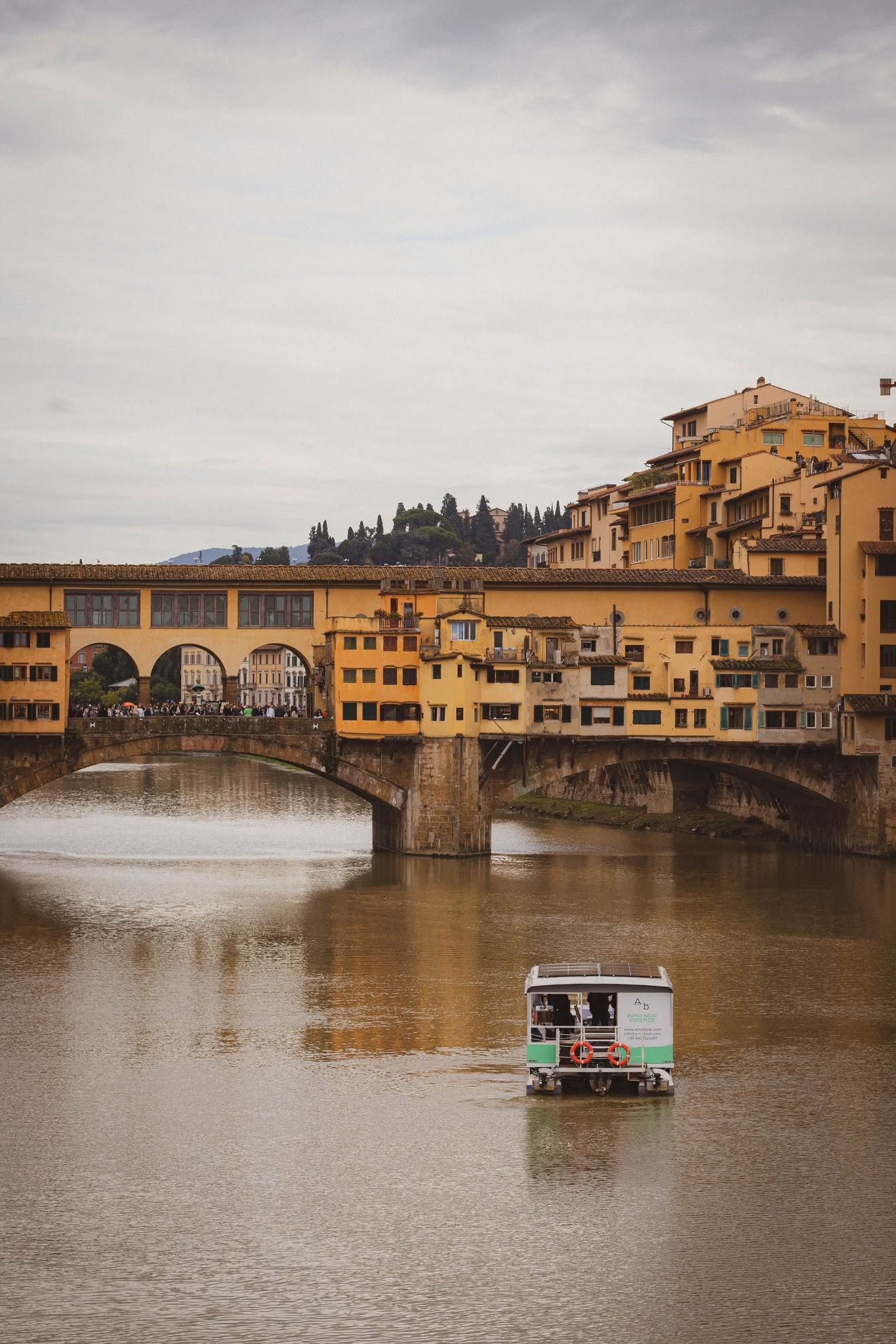 Historic Ponte Vecchio bridge with jewelers’ shops