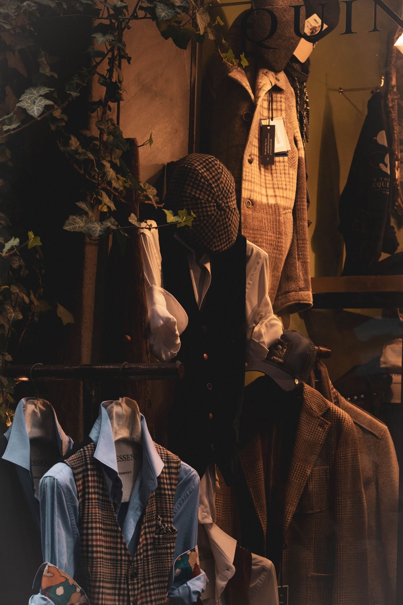 Window display of a men's clothing store